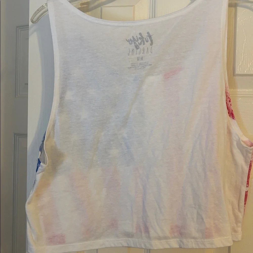 Tokyo Darling Stars and Stripes Crop Top - Red, White, Blue - Picture 2 of 2